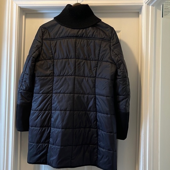 Blue les copains fabric and nylon car coat size medium. - Picture 2 of 14